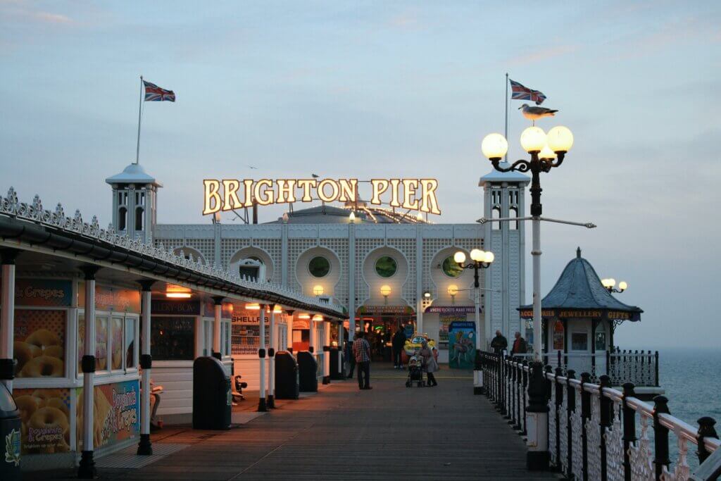 Brighton Pier at night time