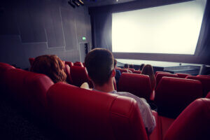 a couple spending valentines day at a cinema