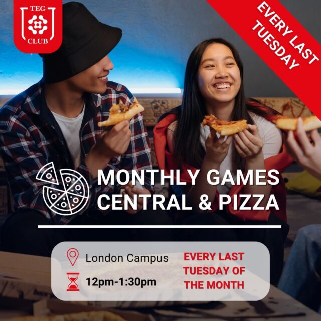 Heads up guys! Our Games Central event just got an UPGRADE! 🎉 

 From now on, every last Tuesday of the month TEG Club will be providing FREE pizza alongside all the awesome games you know and love. 🍕 ♟️ 🃏 🙌 
.
.
.
.
.
#socialevents#pizzatime#tegclublondon#boardgames#social#friends#funtime #studentfun#student#studentlife#studygram#students#internationalstudent#internationalstudents
#studentlifestyle#studentabroad#studentinuk#studentsuccess#studentblogger