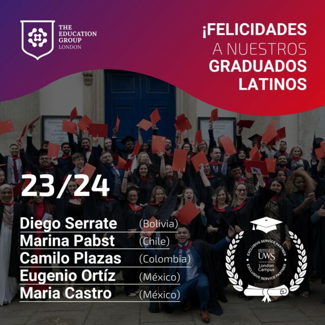 👩🏻‍🎓👨🏻‍🎓 ¡Sus logros son motivo de orgullo! Muchas felicidades a nuestros graduados 2023/2024. 

De parte de TEG les deseamos todo el éxito en esta nueva etapa.

#estudiante #estudiantelatino #latam #latinosenreinounido #uws #londres #escocia #maestria #graduacion